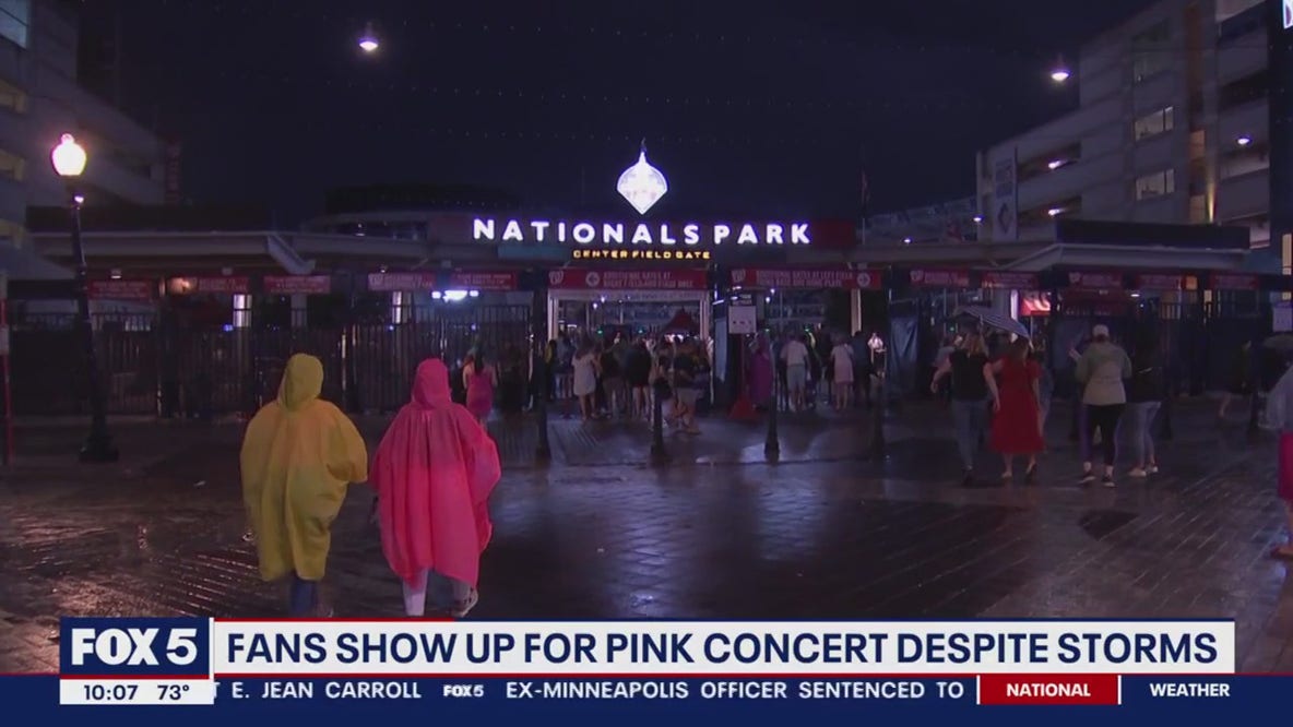 Pink fans show up to Nats Park despite storms